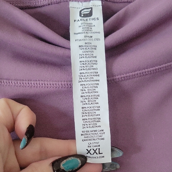 Fabletics Lavender and Orange Leggings - Picture 5 of 6